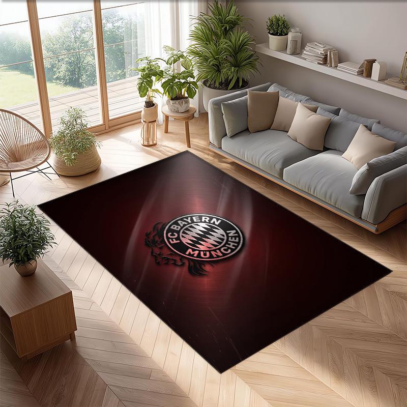 Tappeto Morbido Area Rug con Motivo Calcio Bayern Monaco Antiscivolo Tappeto per Pavimento Interno Tappetino Decorazione Sportiva per Camera da Letto