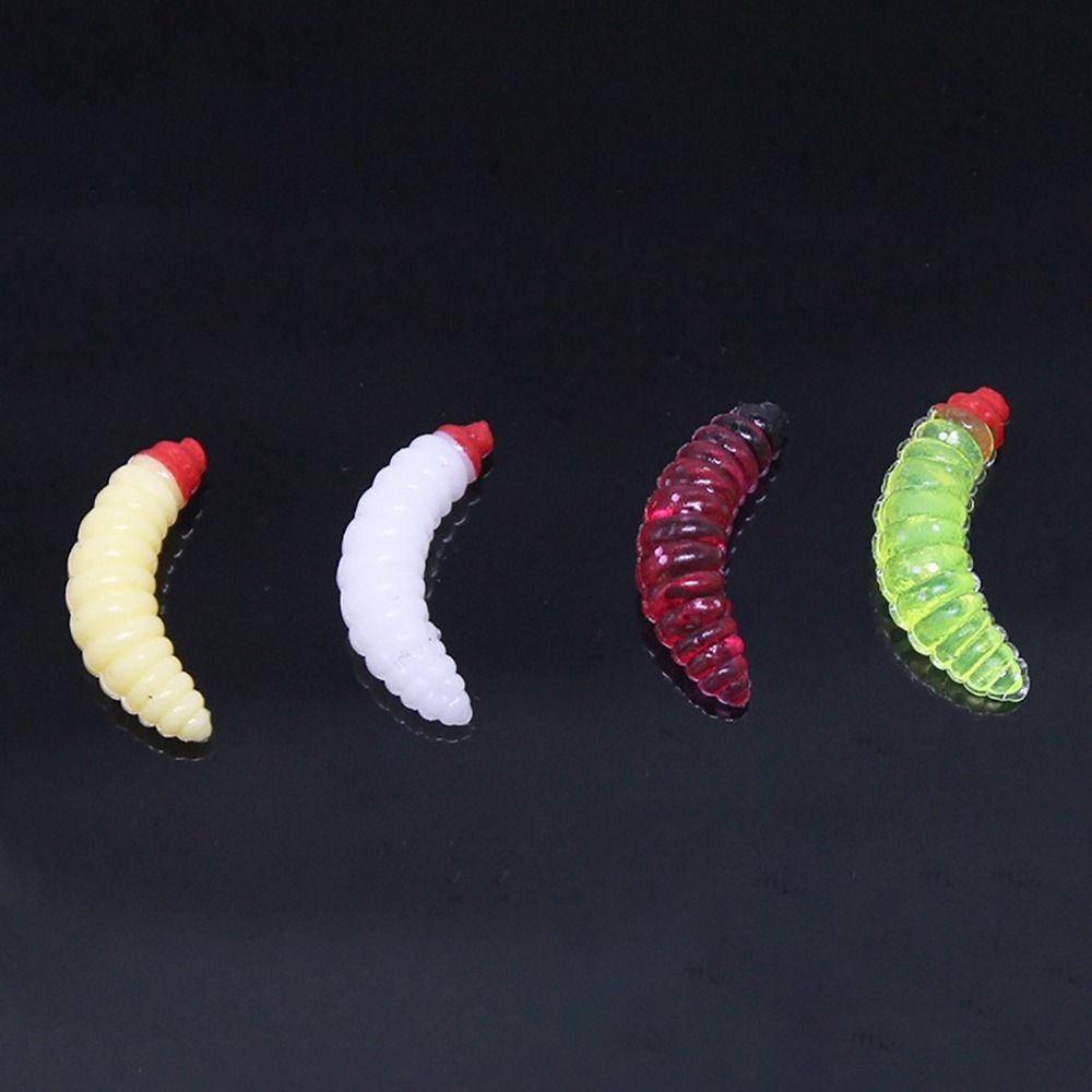 50Pcs Fishing Tackle Artificial Bait Silicone Worm Lures Durable Soft Fishing Lure