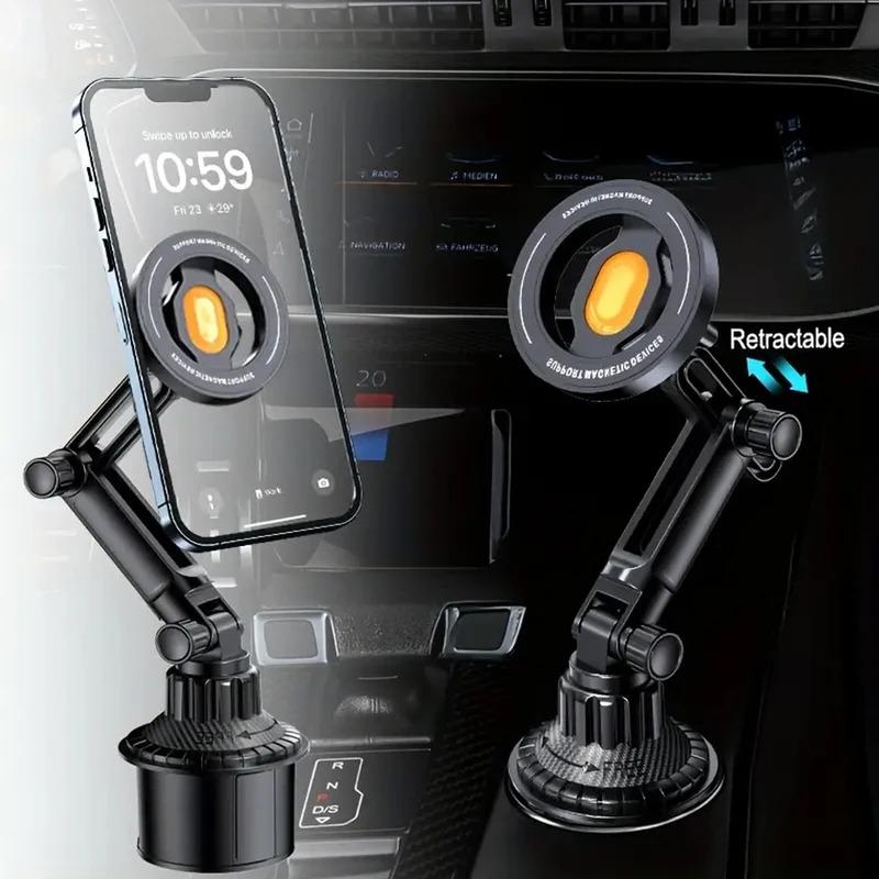Magnetic Phone Holder Installation of Water Cup in Car for Magsafe IPhone 16 15 14 13 12 Samusng Xiaomi 360° Rotation Cell Mount