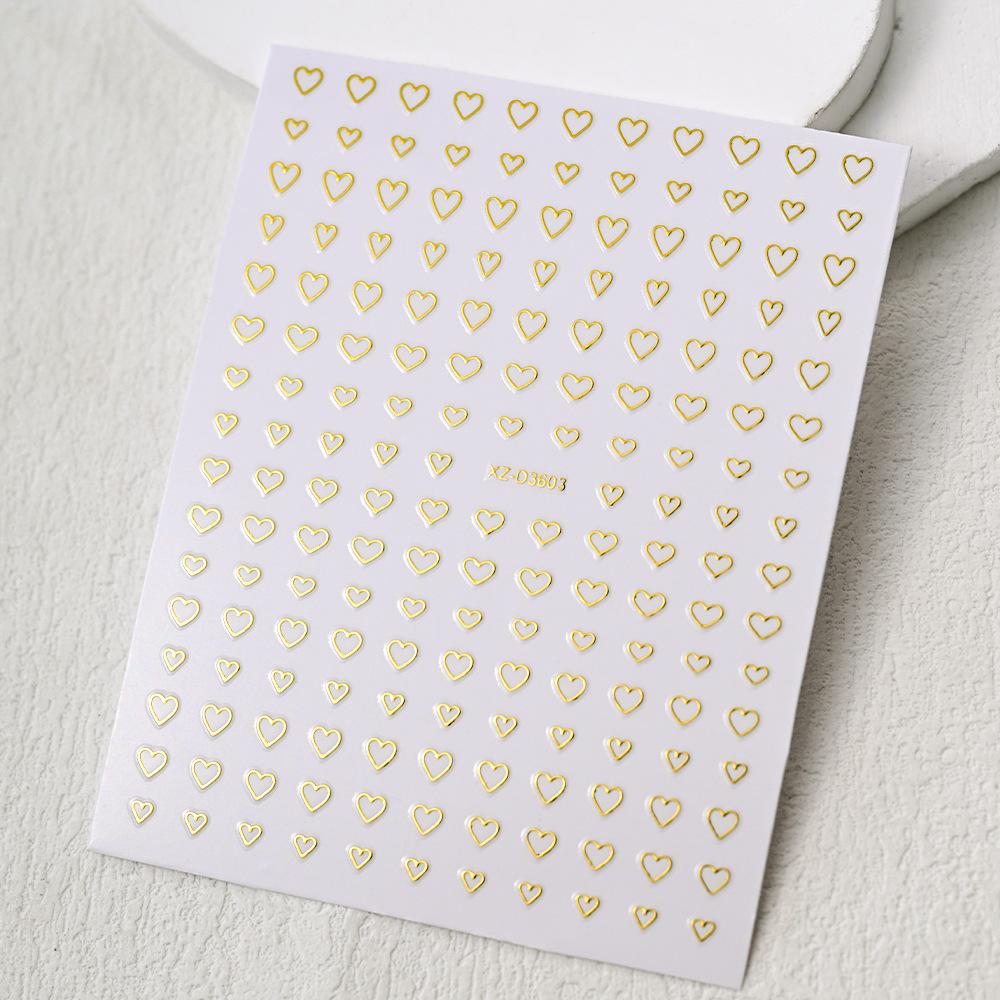 Adesivo de unha de tamanho pequeno simples com letras de luz de estrela de amor vazadas adesivo de unha autoadesivo decoração de unha