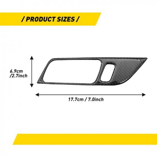 2X Carbon Fiber Car Interior Door Handle Trim Cover For Ford Mustang 2015-2024