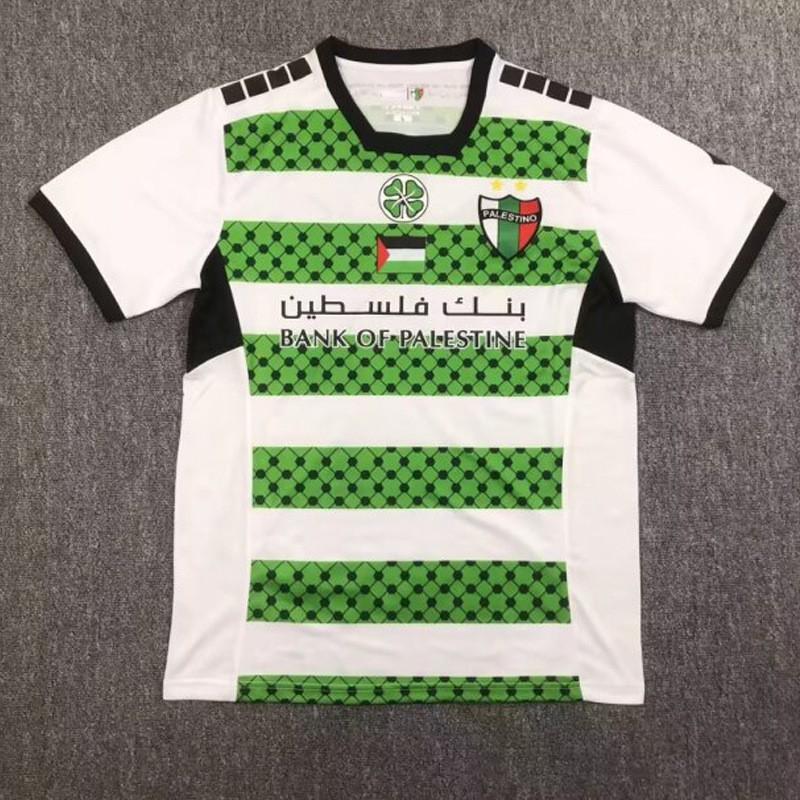 Palestino 2024-2025 Home Away Soccer Jersey Mens Short Sleeve Football Kit Cotton Blend Performance Sportswear