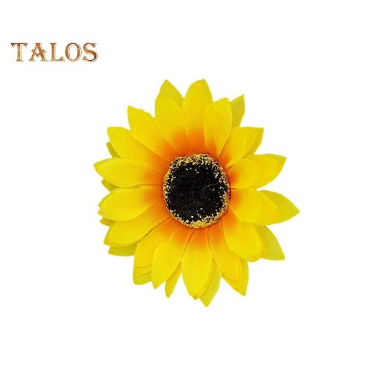 

1/4 шт. женская заколка для волос с декором в виде подсолнуха, шелковая ткань, сплав, освежающий стиль, остров, отпуск, дизайн, заколка для волос 1pc