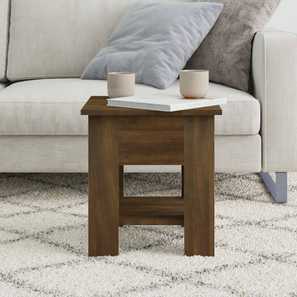  Coffee Table, Brown Oak 40x40x42 Cm, Wood-based Material