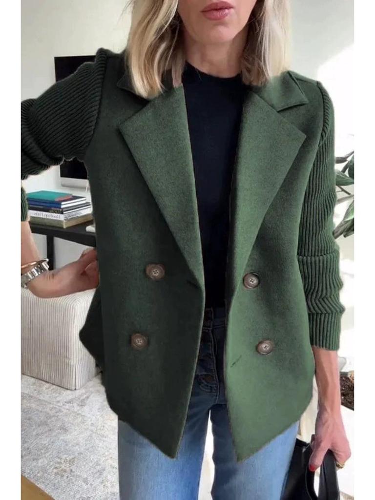 2025 European & American Women's Woolen Suit Collar Casual Top Coat