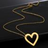 Ciondolo Cuore d'Amore Vuoto Collana in Acciaio Inossidabile Tre Modelli Gioielleria Minimalista Per San Valentino