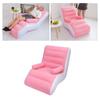 Inflatable Sofa Ergonomic S Shaped Portable Soft Flocking   Blow Up Couch for Home Travel  