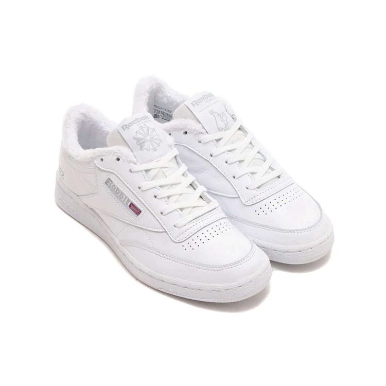 atmos x #FR2 x Reebok Club C 85 White Grey Unisex Sneakers Footwear-White Pure-Grey GZ4035