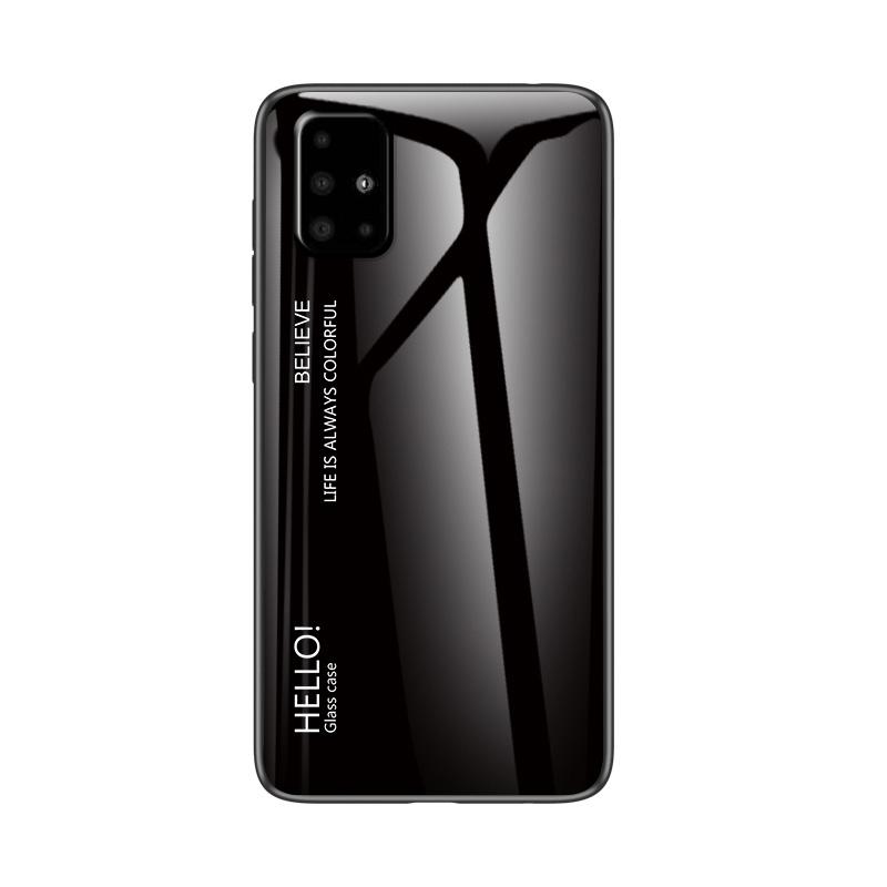 

Чехол A51 с градиентным закаленным стеклом для Samsung Galaxy A71 A51 A41 A31 A21S A11, противоударные чехлы для телефонов Galaxy A51 чёрный