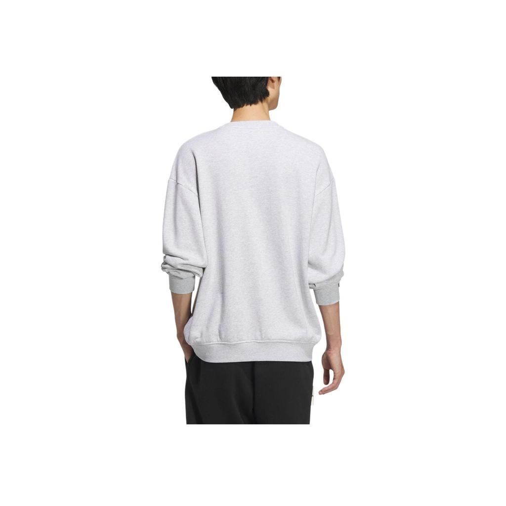 adidas French Terry Crew Sweatshirt Comfortable Thick Sports Casual Hoodie Unisex Sweatshirt Light-Gray JM9110