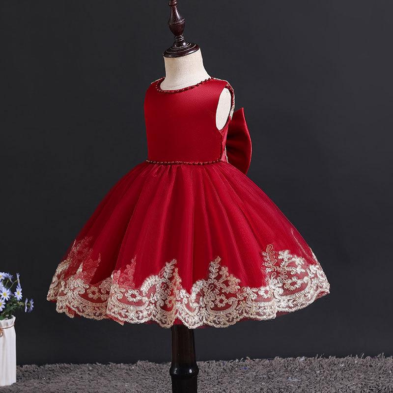 Exclusive Embroidered Lace Evening Dress for Girls' Birthdays