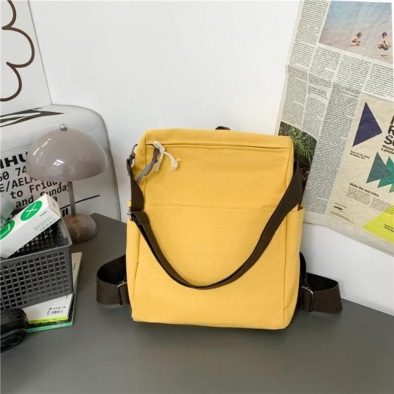 Solid Color Zipper Canvas Ladies Backpacks for Sale  Casual Commuting School Bags  High Quality Large Capacity Bags for Women