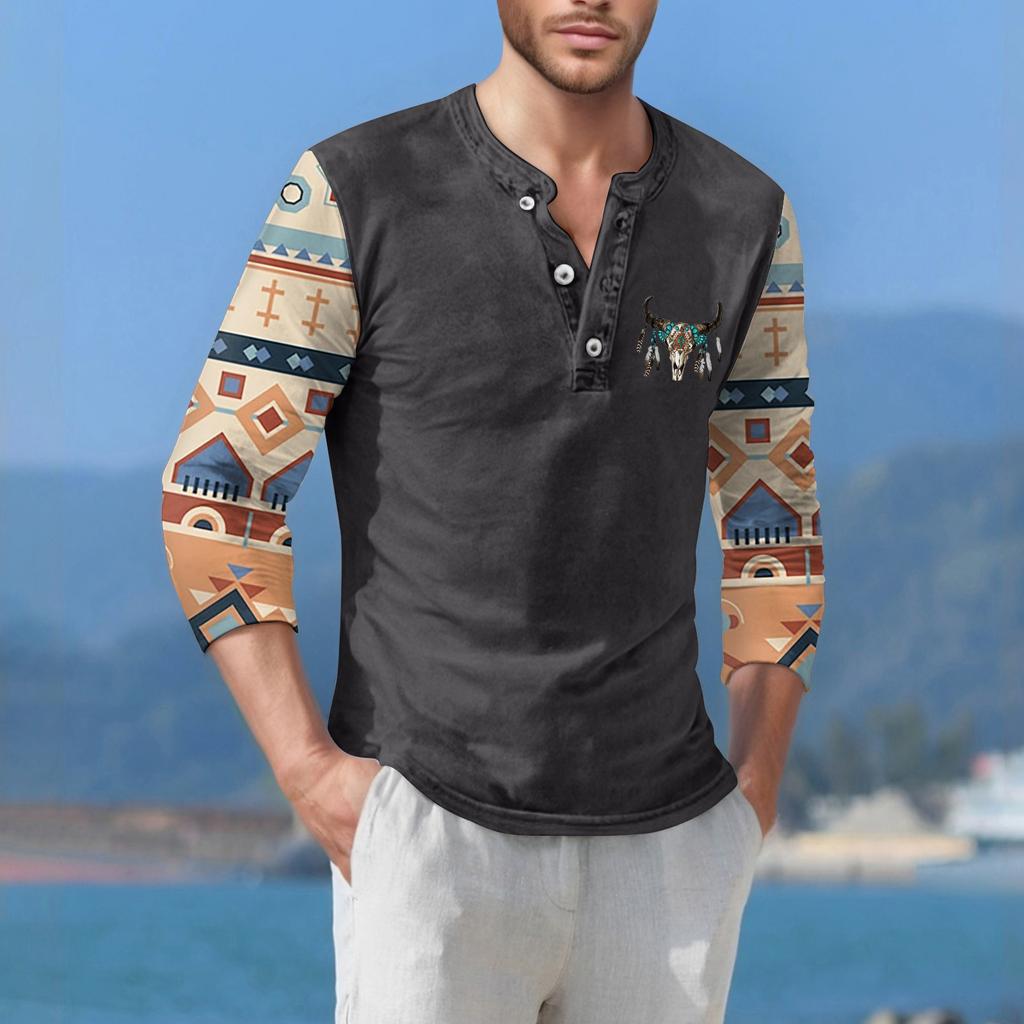 Herre T-skjorte Street Casual Mote Kortarmet Topp