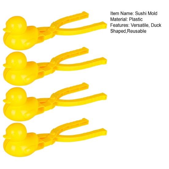 Ördek Şekilli Kar Topu Yapıcı Pirinç Topu Kalıp Seti Kendin Yap Suşi Yapıcı BPA İçermeyen Plastik Yeniden Kullanılabilir Suşi Kalıbı Çocuklar İçin Öğle Yemeği Eğlencesi