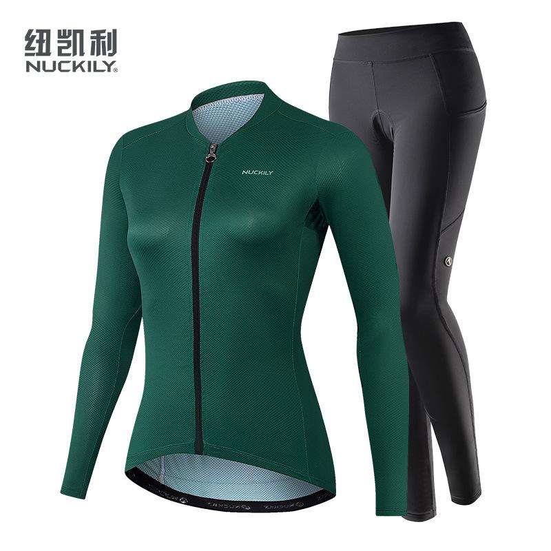 NUCKILY Women's Summer Riding Thin Long Sleeve Sportswear Bicycle Mountain Bike Riding Clothing Set Wholesale