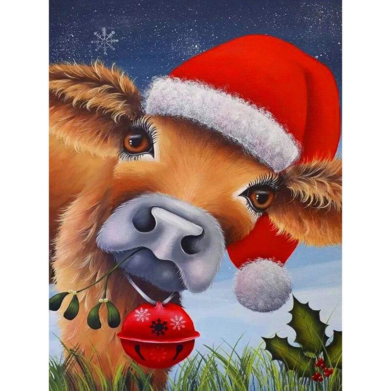 Noua pictură cu diamant 5D bricolaj, bovine, broderie cu diamante, animale, punct de cruce, găurit rotund complet, meșteșuguri, decorațiuni pentru acasă, cadou manual