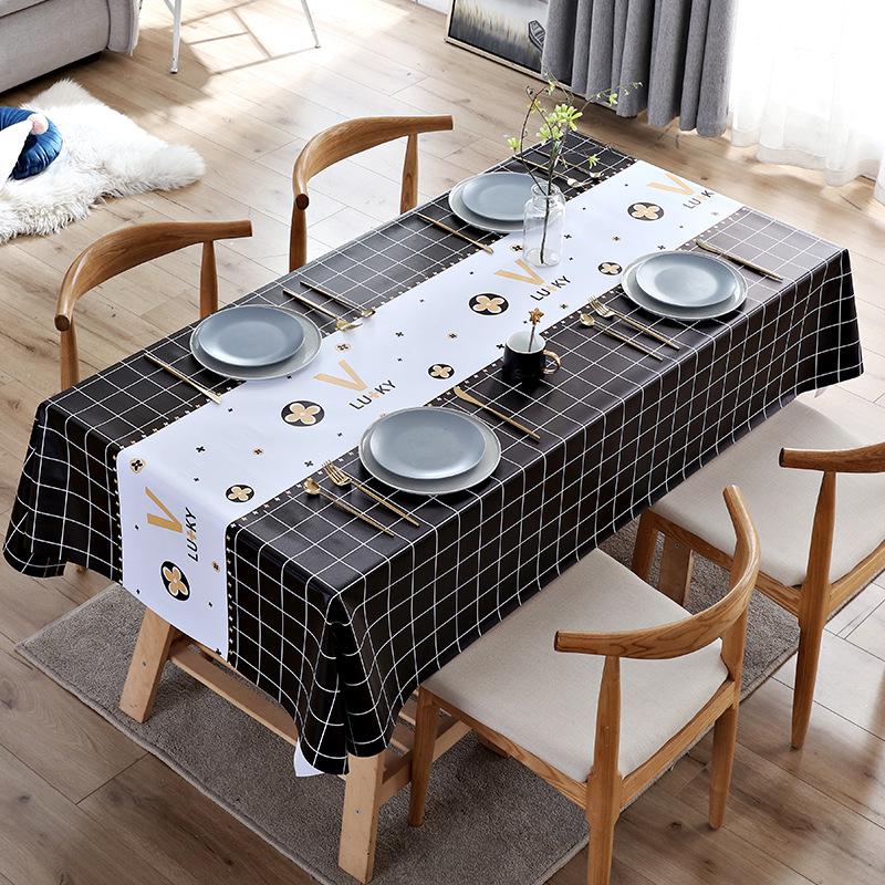 Tablecloth Fabric Waterproof, Anti-Scalding And Oil-Proof, Leave-In Rectangular Pvc Coffee Table Cloth, Dining Table Mat, Desk Student