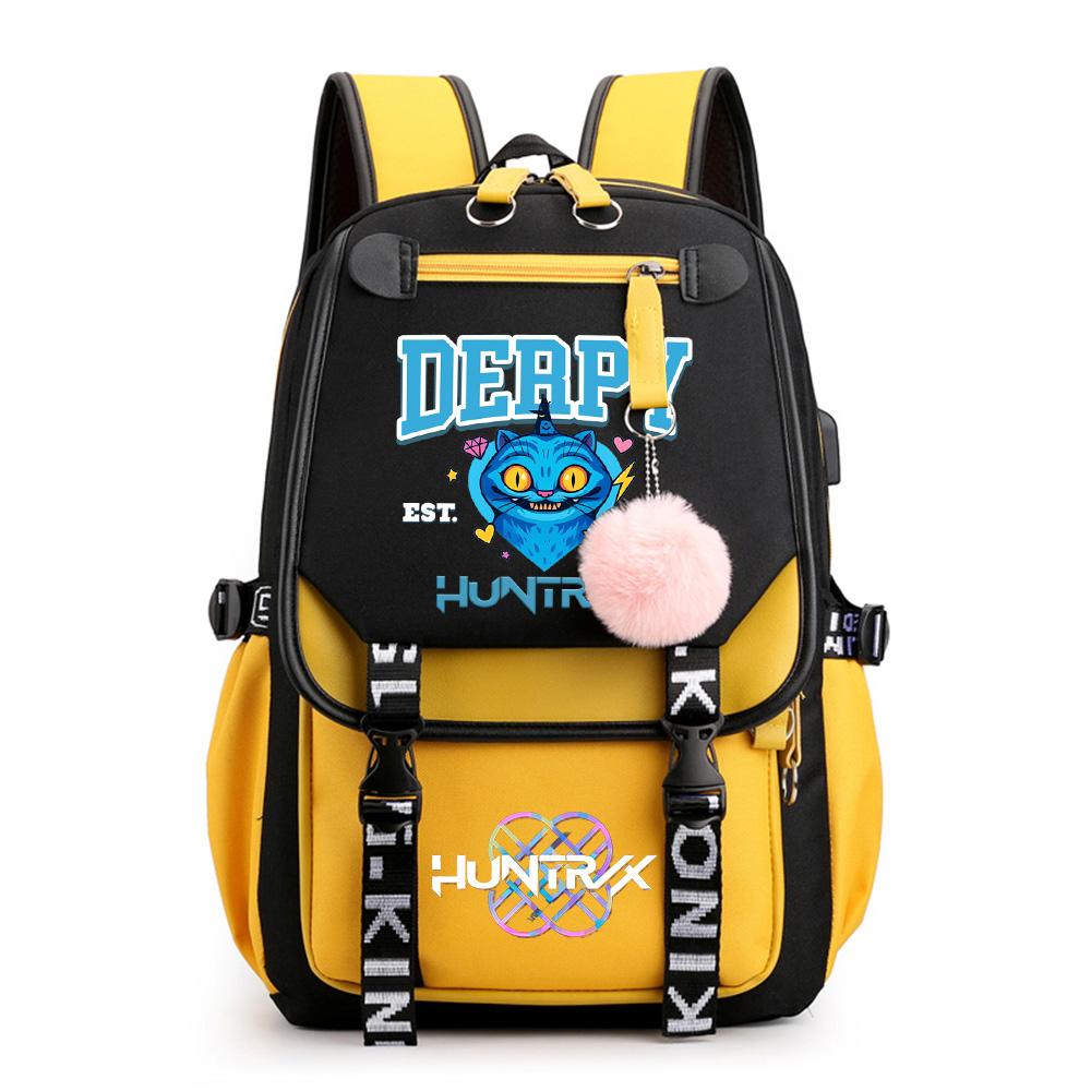 Anime K-Pop Demon Hunters Printed Backpack Schoolbag for Teenager Student Girl Boy Bookbag Large Capacity Waterproof Travel Bag Gift Rucksak