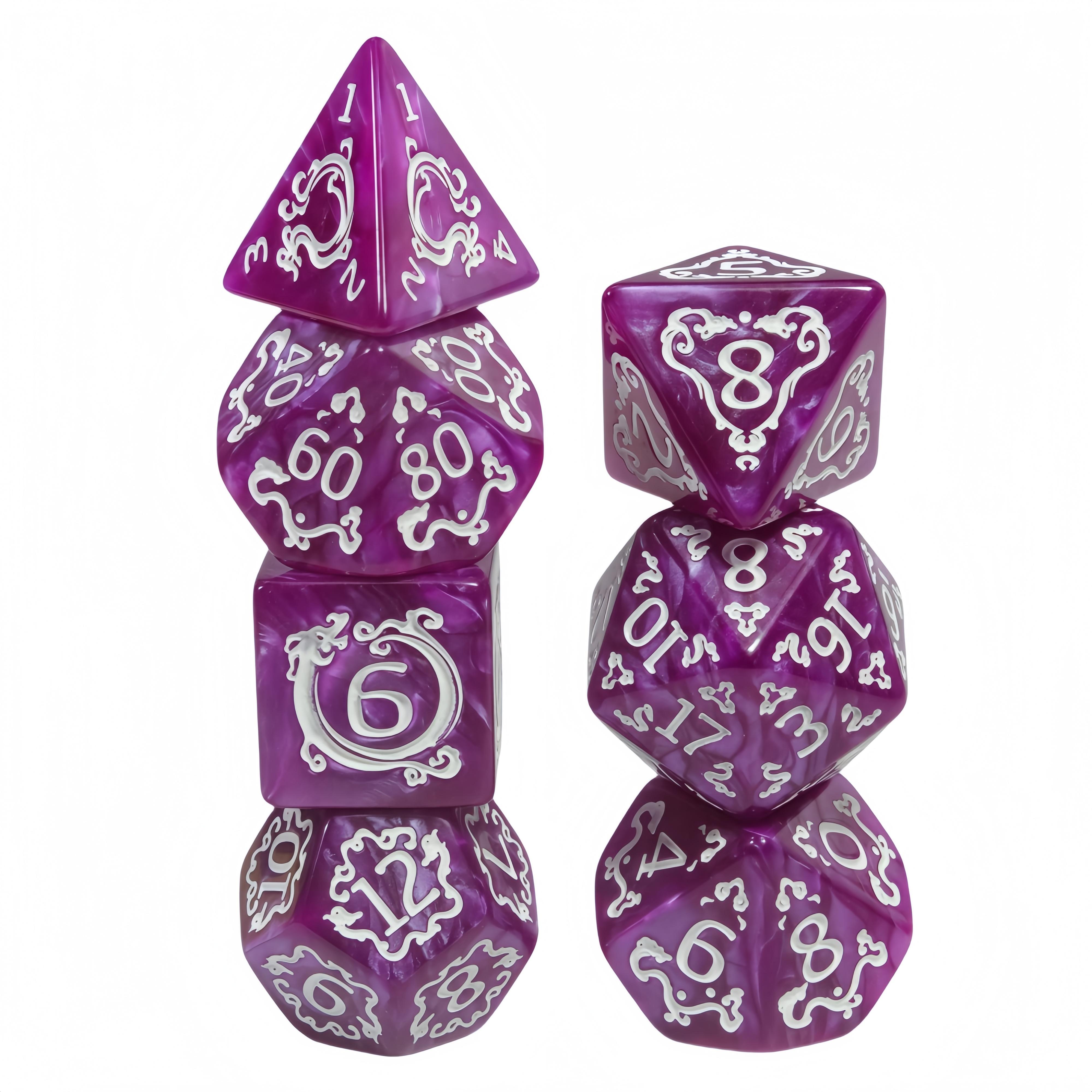Набор игральных костей DND из 7 многогранных игральных костей с рисунком дракона для ролевой настольной игры D&D RPG