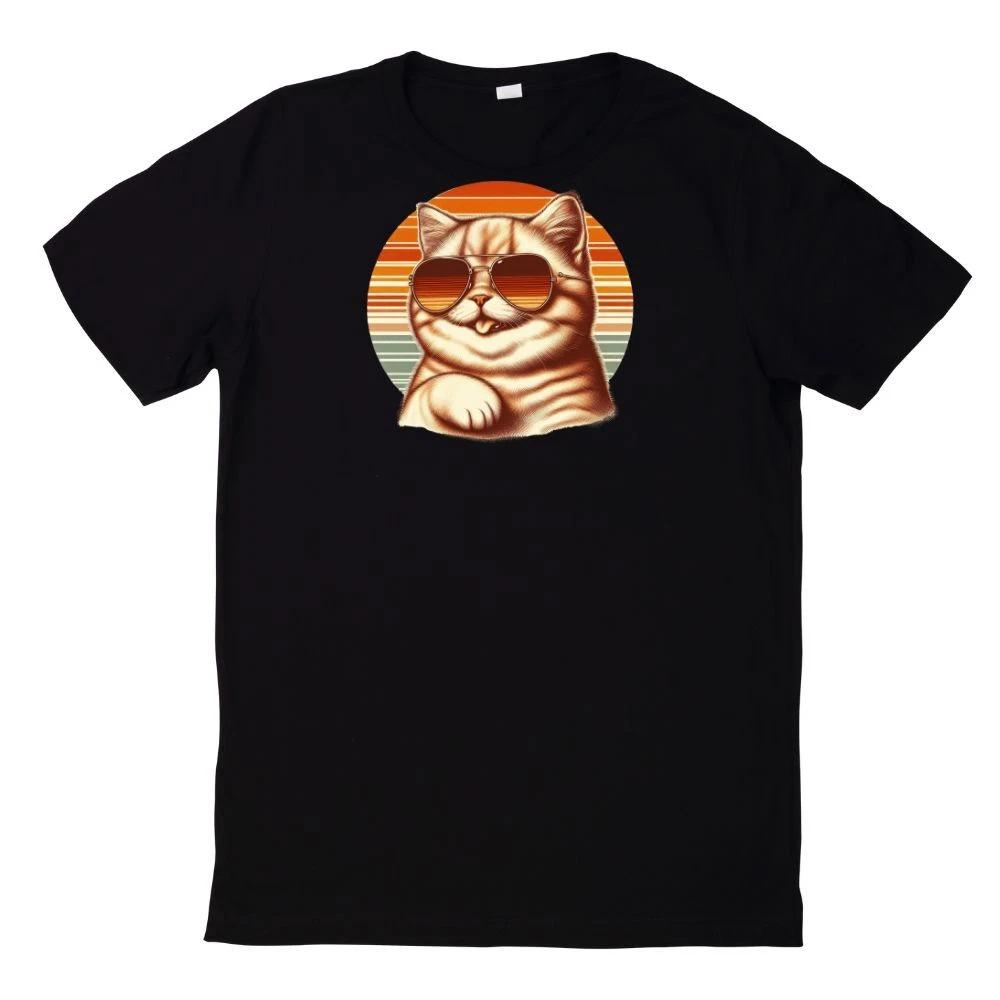 Sonnenuntergang Katze T-Shirt L