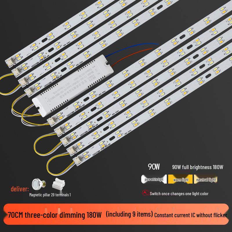 Three-Color LED Strip Light Panel for Living Room Ceiling