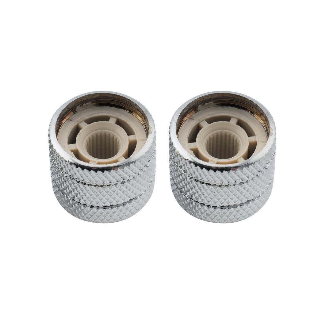 Musiclily Pro Inch-Tone Steel Dome Knobs, Mother of Pearl, Chrome, for USA Electric Guitars and Basses (Set of 2)
