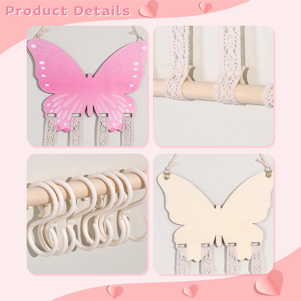 Rainbow Braided Rope Wall Hanging Organizer Hair Clips Storage Holder For Girl Bedroom Bathroom Decor Wall Ornaments Accessories
