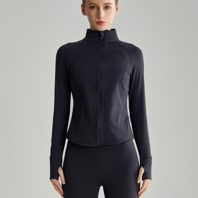 

LAHN Бархатный кардиган на молнии облегающего кроя - Женская куртка для йоги с длинным рукавом для осени/зимы Large