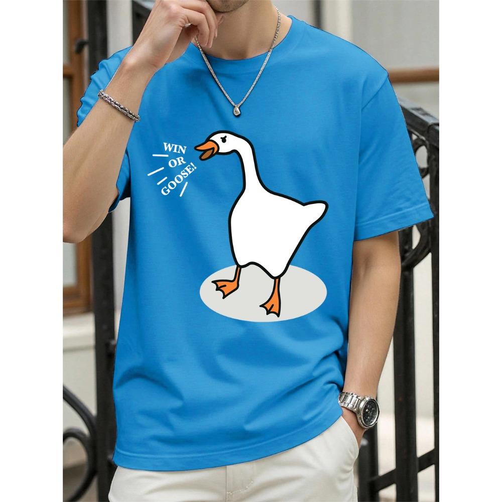 Win Or Goose Printed T-Shirts Womens Summer Cotton Tops Loose O-Neck Comfortable Short Sleeve T Shirts Womans Clothes