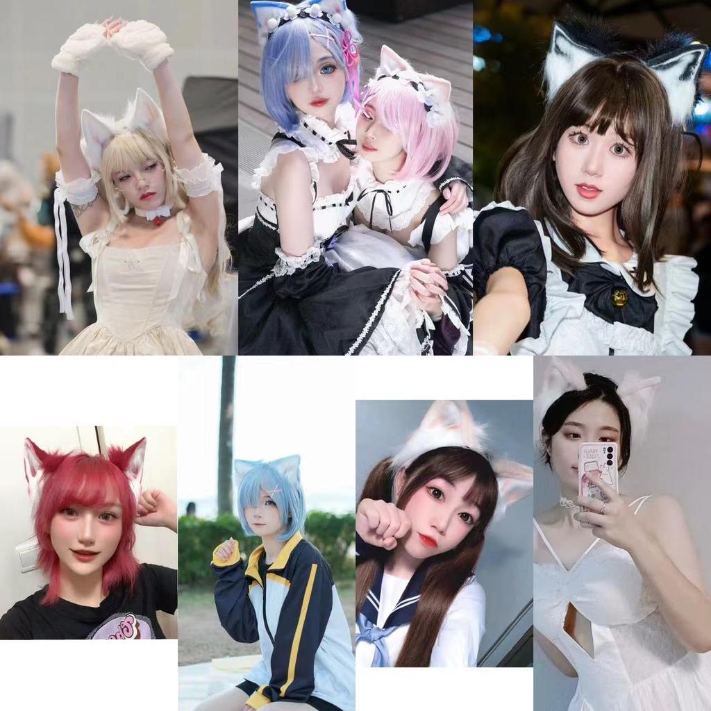 GUFER Kočičí liščí zvířecí cosplay doplňky do školy a na Vánoce Uši, Uši, Čelenka, Uši, Halloween, Festivaly, (Hnědá a bílá)
