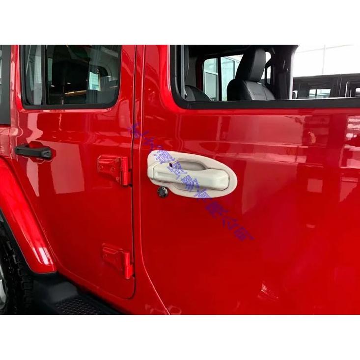 For Jeep Wrangler JL 2018    Car Accessories Carbon Fiber Style Door Handle Cover Trim Molding