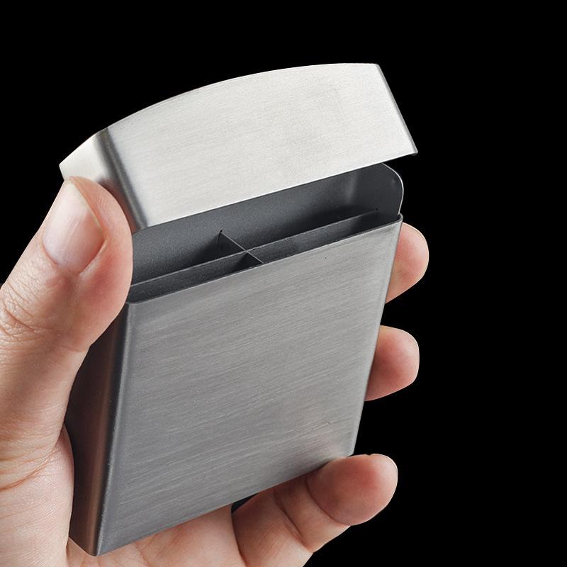 Stainless Steel 4-Section King-Size Cigarette Case with Metal Dividers - Heavy Duty for Men