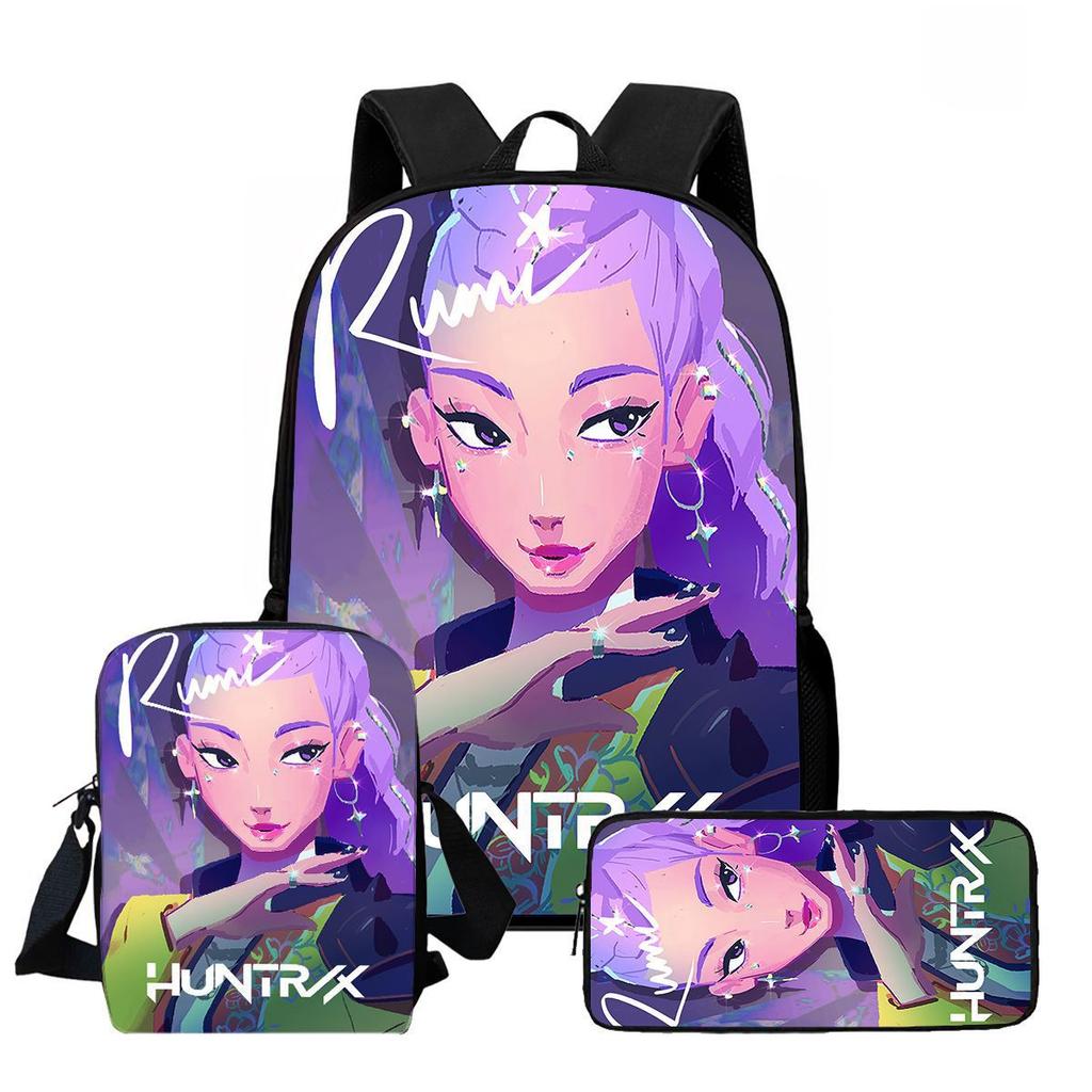 Kpop Hexenjäger High Definition Druck Große Kapazität Hoher Wert Anti-Buckel Verschleißfest Große Kapazität Schultasche Grundschule