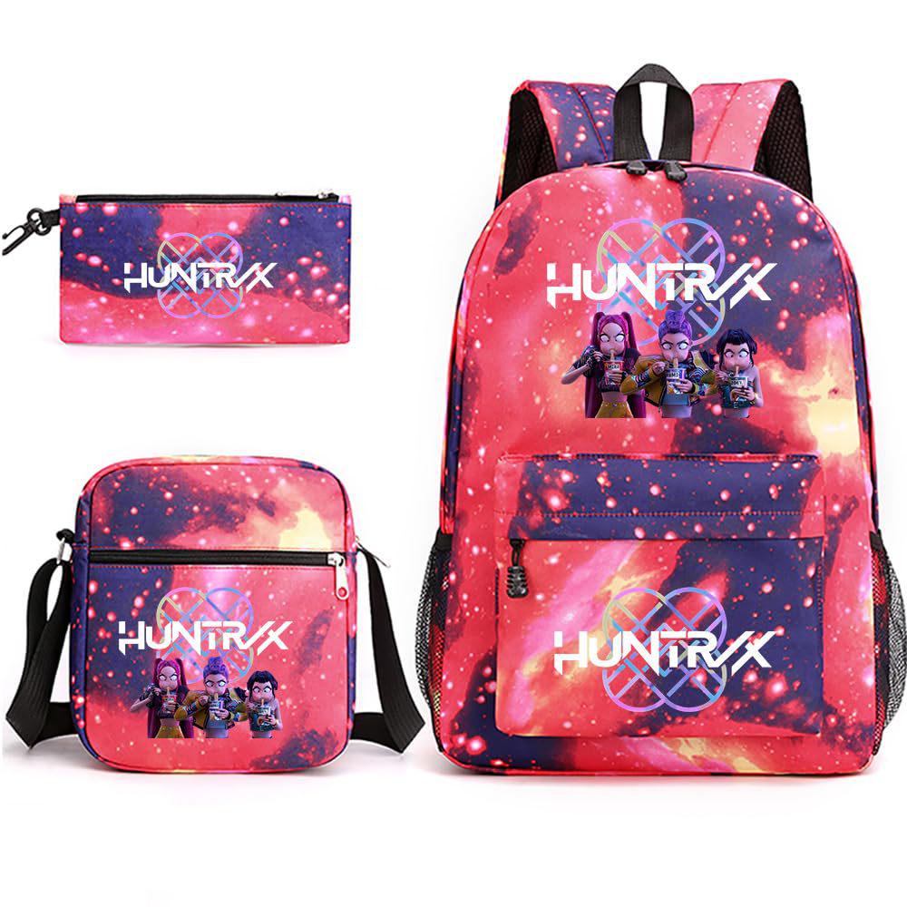 K-POP Demon Hunter Girl Group Children's Backpack, Pencil Case, and Shoulder Bag Set for Middle School Students