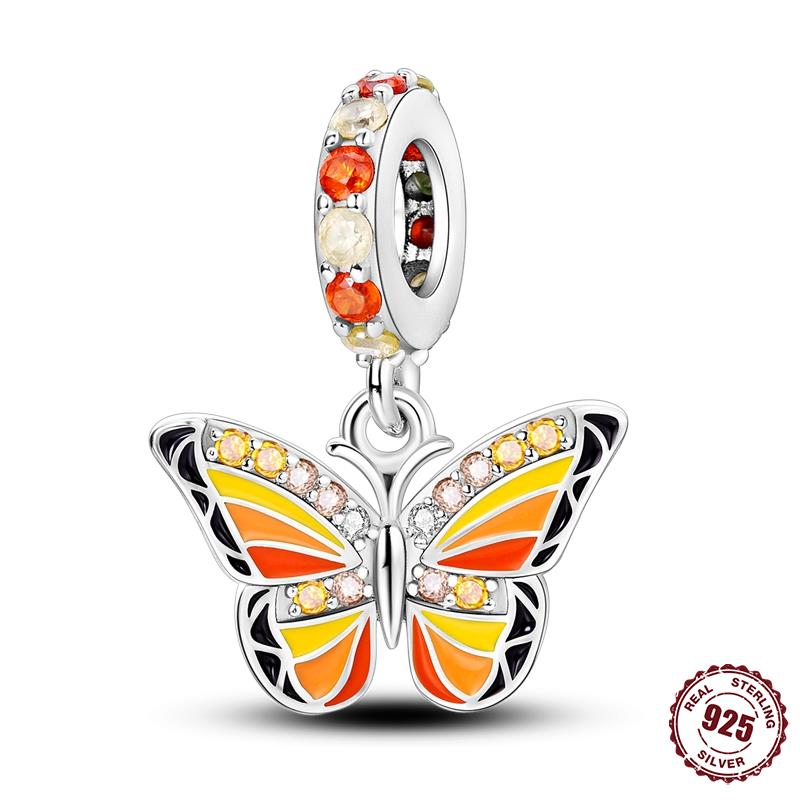Breloque Thème Papillon Breloques Cuivre 24 Designs Pendentifs Papillon Compatible Avec Authentiques Bracelets Fins Bijoux Femme Cadeaux