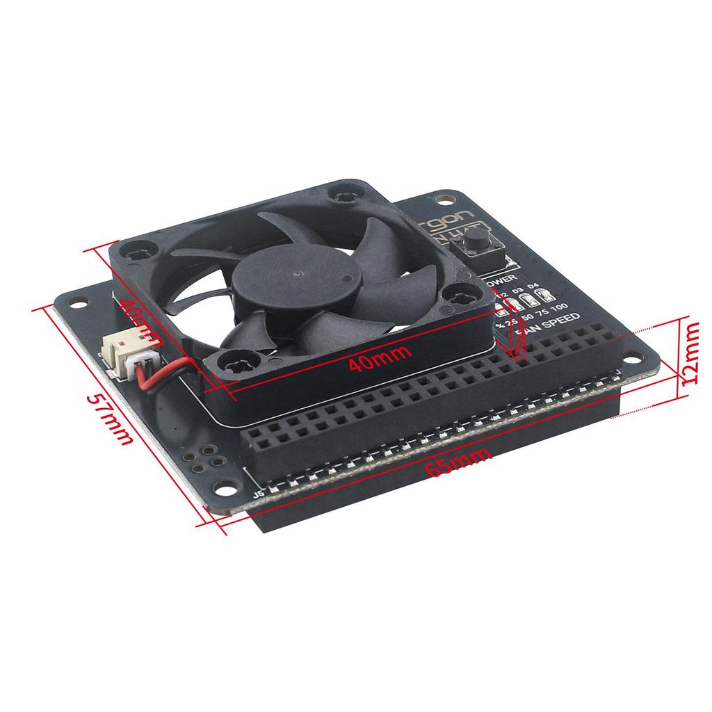 Argon Heatsink Fan Module with Power Switch for Raspberry Pi 4/3B+/3B, Adjustable Speed