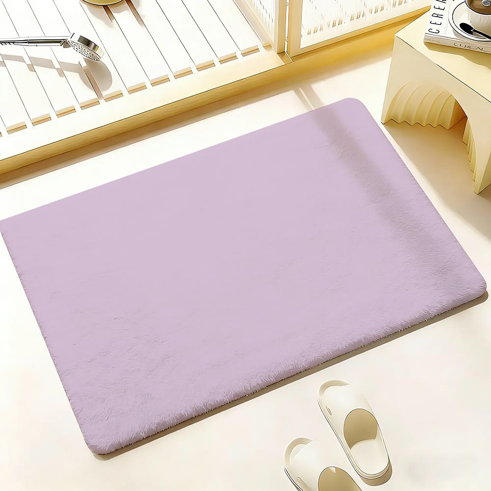Solid color Floor Mat Bedroom Living Room Flannel Door Mat Non-Slip Home Decor