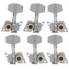 Guitar Tuning Pegs Keys Locking Tuners Machine Heads Silver Replacement Parts for Ukulele2 Left and 4 Right
