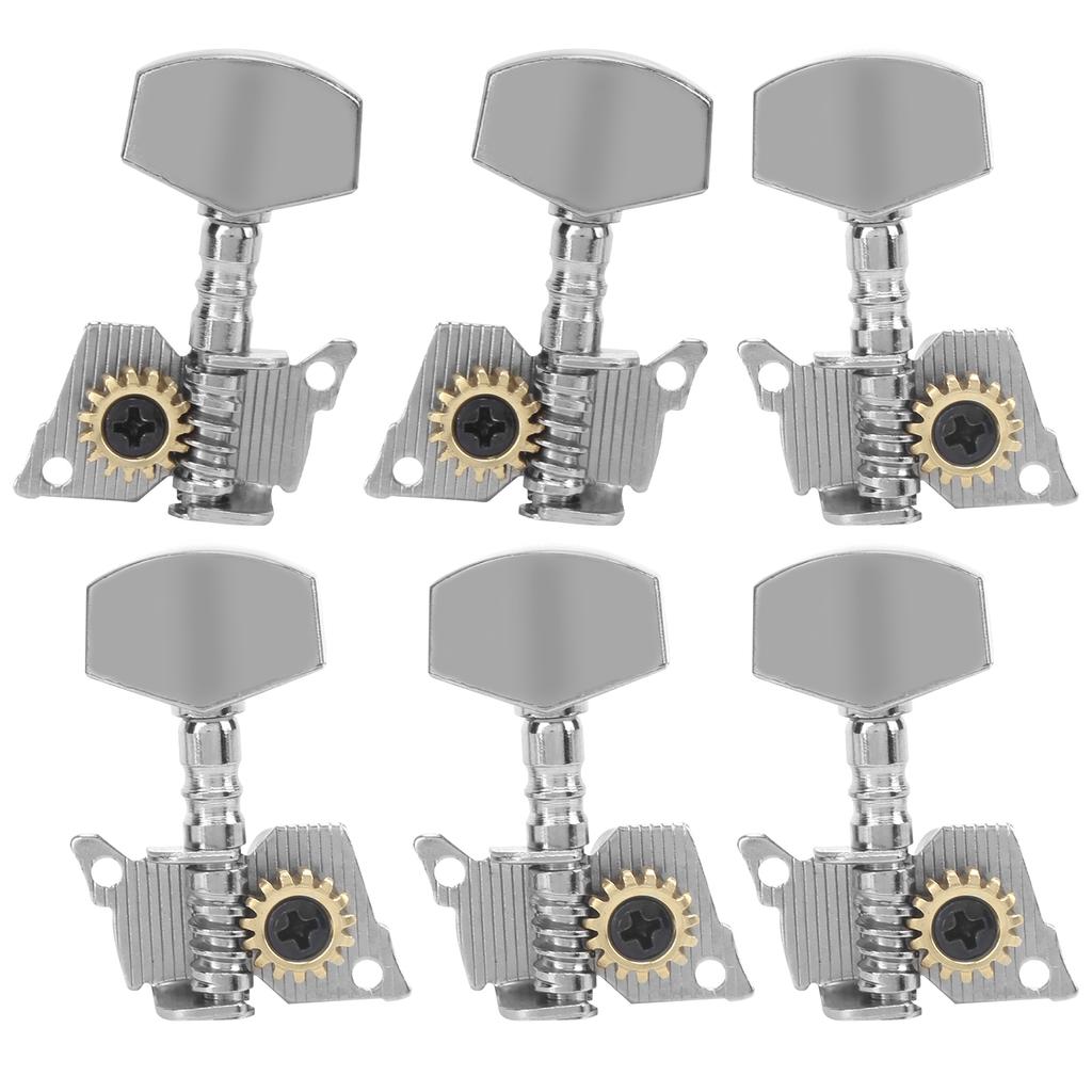 Guitar Tuning Pegs Keys Locking Tuners Machine Heads Silver Replacement Parts for Ukulele2 Left and 4 Right