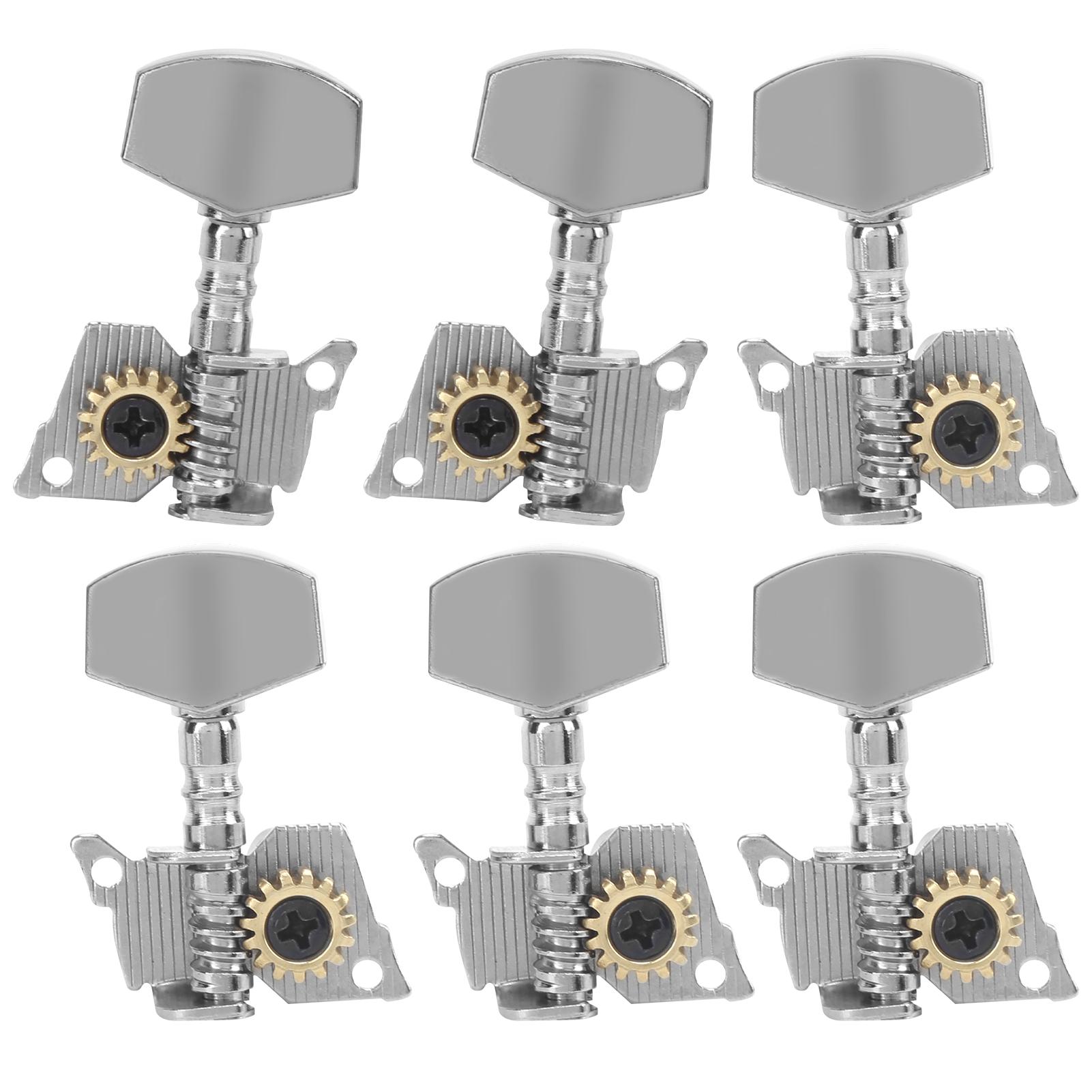 

Guitar Tuning Pegs Keys Locking Tuners Machine Heads Silver Replacement Parts for Ukulele2 Left and 4 Right