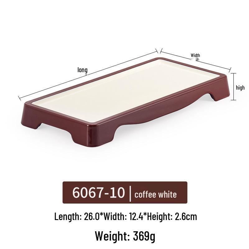 Melamine Rectangular Plate for BBQ & Side Dishes - Imitation Porcelain Tableware
