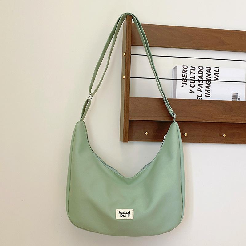 Solid Color Foreign Style Small Fresh Casual Women's Bag 2024 Spring New Shoulder Messenger Bag Simple Dumpling Bag Women's Bag