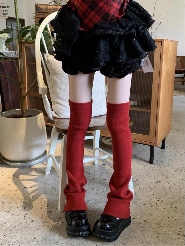 Vielseitige graue extra lange Overknee-Damen-Oberschenkelstulpen für Herbst und Winter