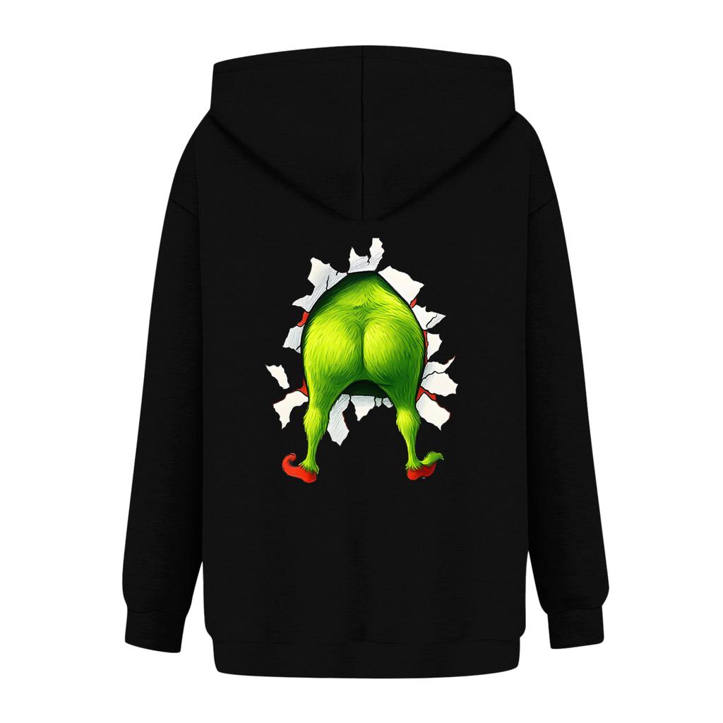 Women's Fashionable Casual Long-Sleeved Hooded Printed Sweatshirt