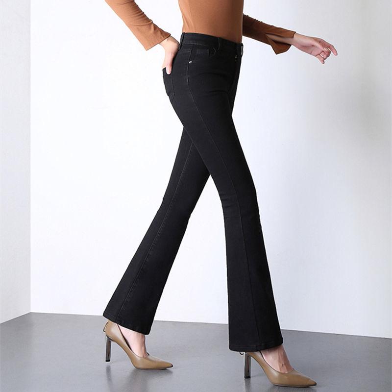 

Летние тонкие эластичные джинсы с высокой талией, женские универсальные расклешенные брюки для похудения 28