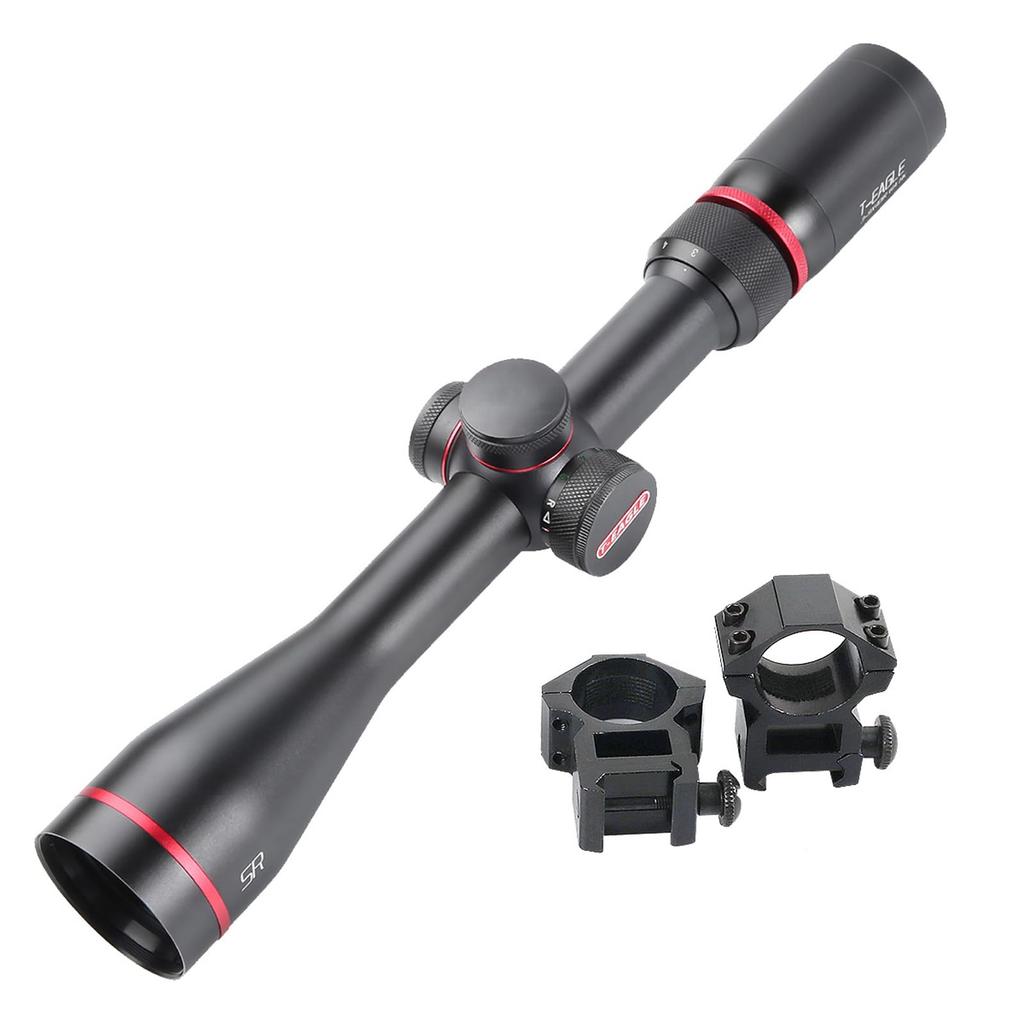 SKEERY Riflescope, 3-9x40IR Variable Zoom Sight, Airsoft Compatible, Includes 20mm High Mount Ring