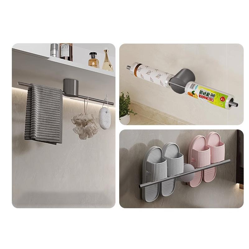 Black Towel Holder Aluminium Alloy Bathroom Towel Hanger Waterproof Towel Bar SS Gold Rack Shelf Accessories 811783