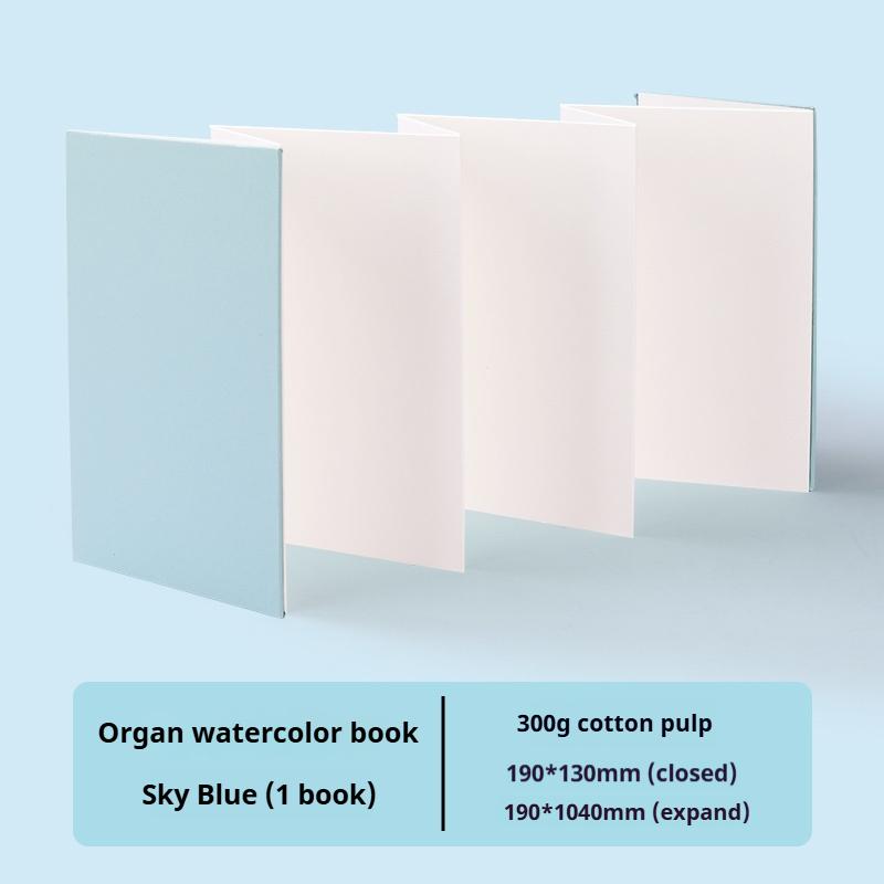 Borrence 300Gsm Watercolor Folded Drawing Pad Organ Sketch Paper Notebook Mini Sketchbook for Artist Watercolor Journal Drawing