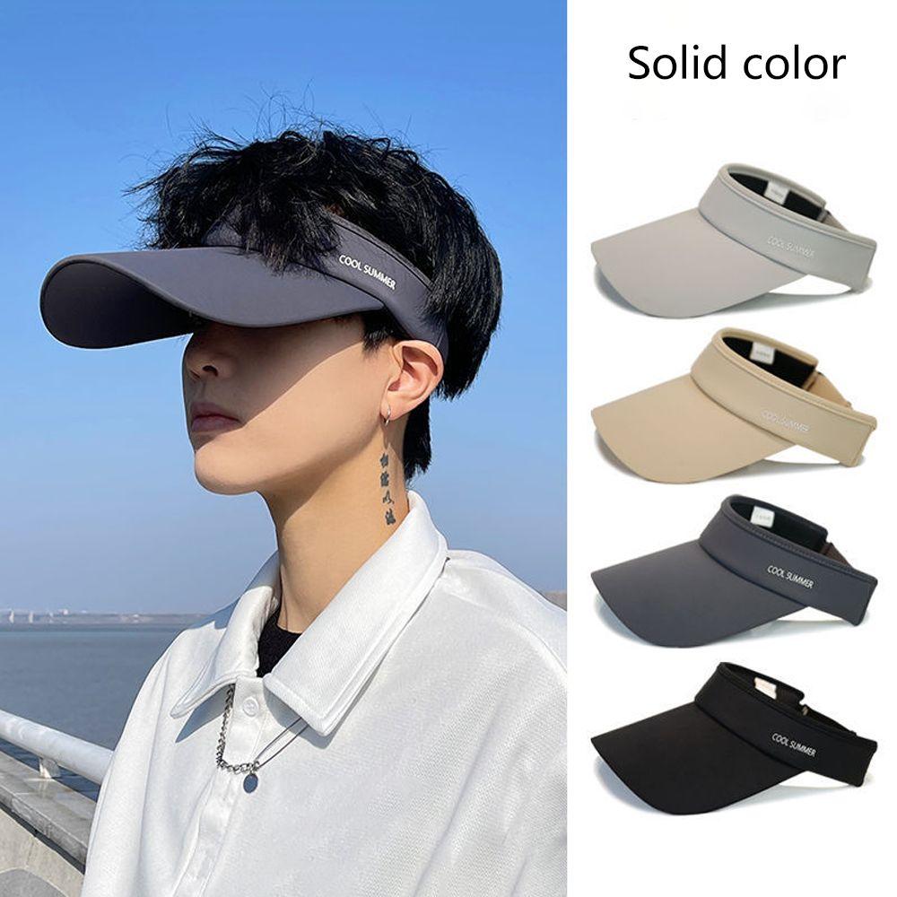 

Quick-Drying Sunscreen Empty Top Hat Polyester Peaked Cap Sports Breathable Air Sun Hats Male чёрный