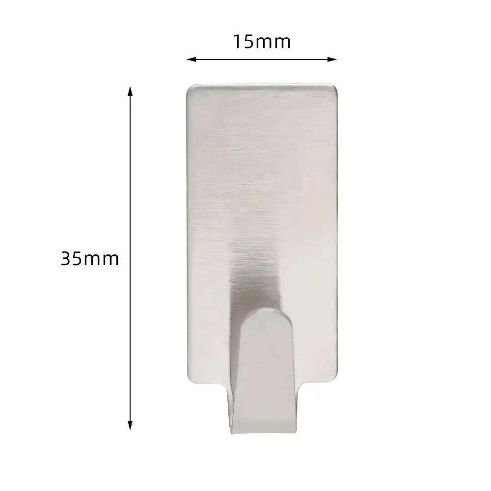 1/6PCS Kitchen Bathroom Wall Hanger Hook Small Stainless Steel Bathroom Organizer Multi-purpose Self Adhesive Towel Rack Hanger